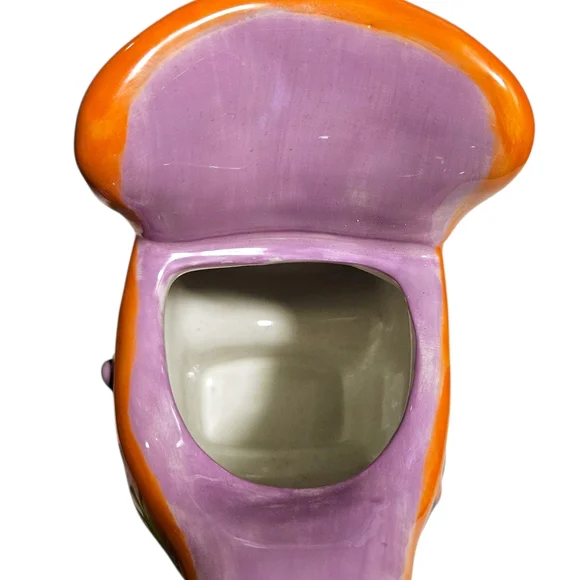 Ceramic Halloween Witch's Boot Teapot Spider Lid Harlequin Check Whimsical Decor - Picture 12 of 16